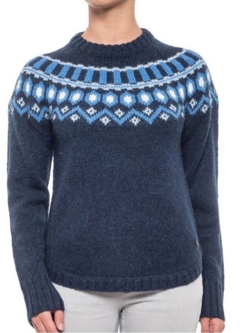 Kari Traa Ringheim Women's  Fair Isle Navy Blue Sweater Size Medium